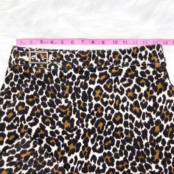 New J. Crew Buckle Mini Skirt in Leopard Corduroy - Picture 10 of 12
